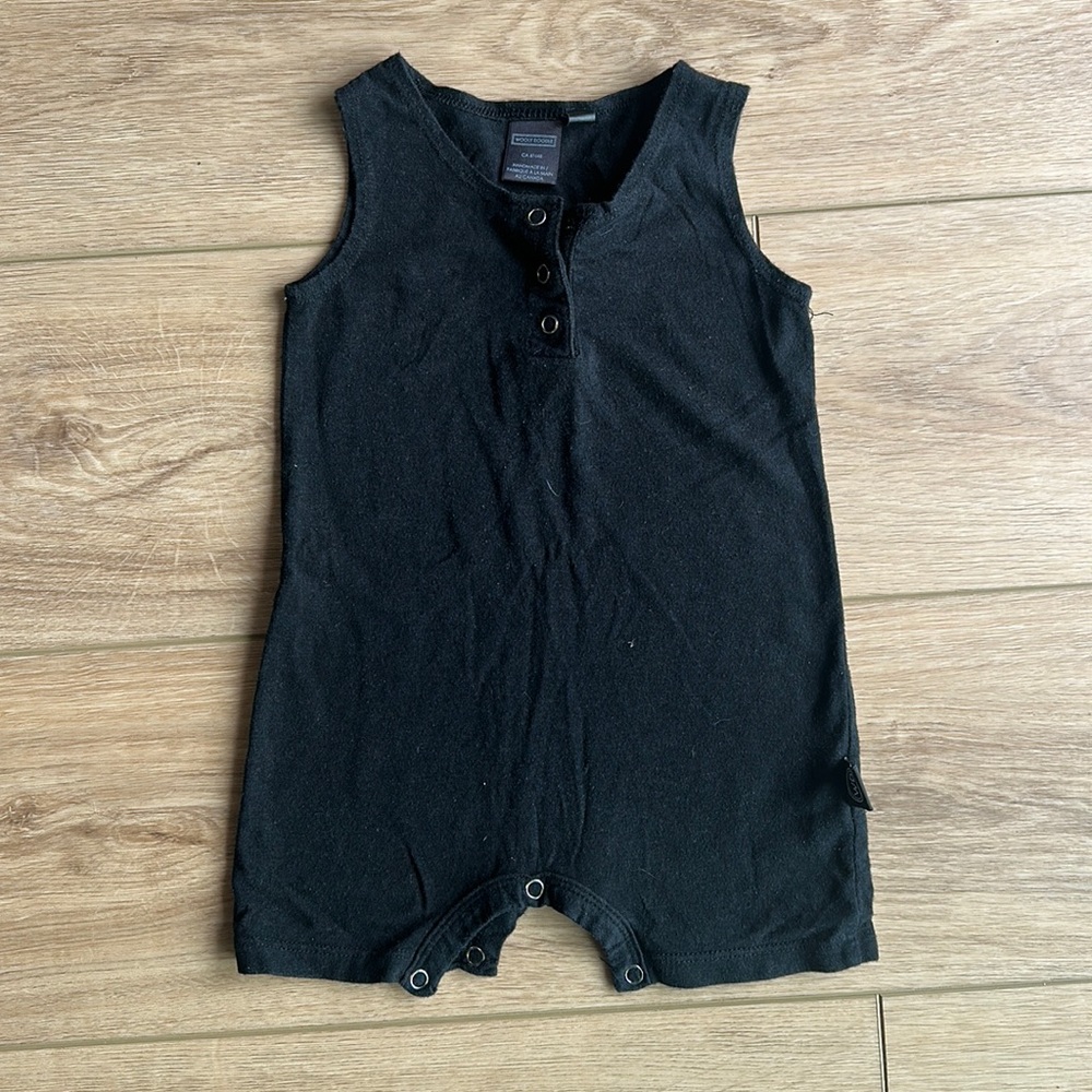 Black wooly doodle short romper